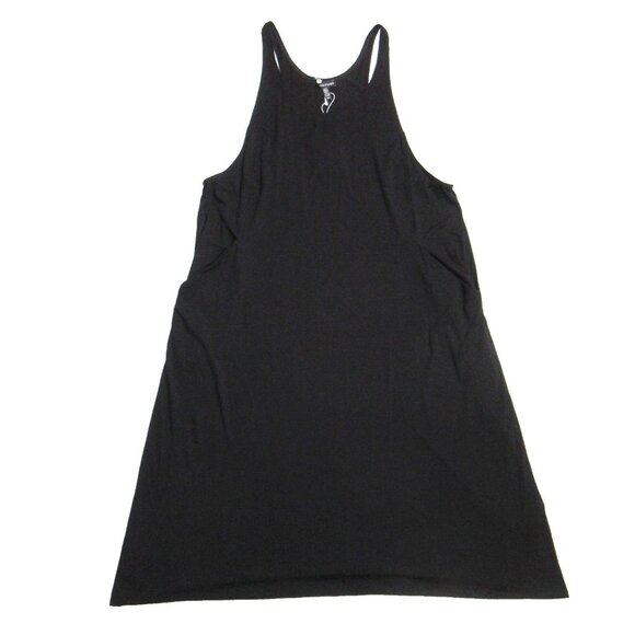 NWT Eileen Fisher Cami Jumper in Black Lightweight Viscose Jersey Dress M - Picture 1 of 6